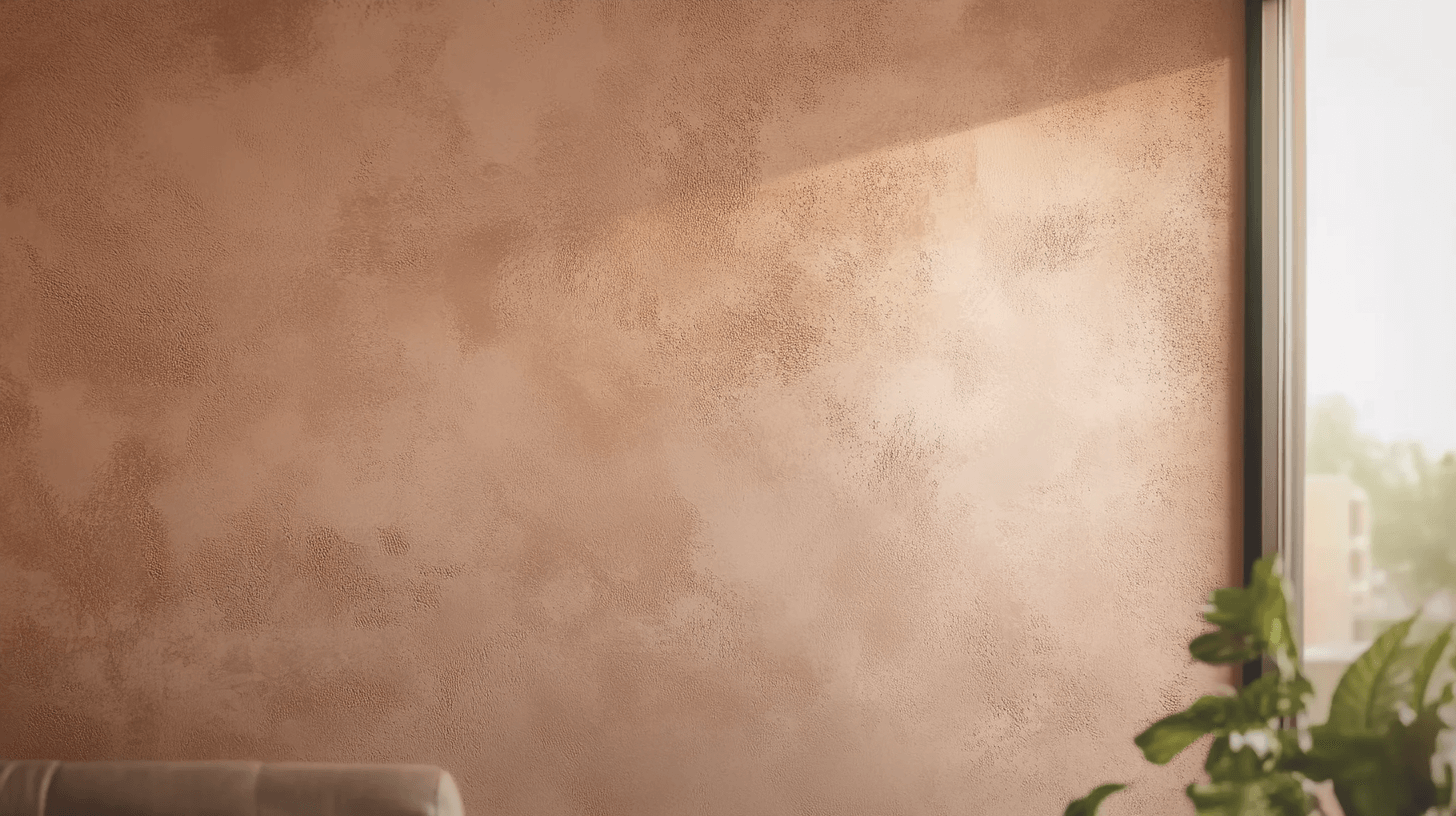 Hnedá omietka vo farbe Mocha Mousse s jemným prechodom