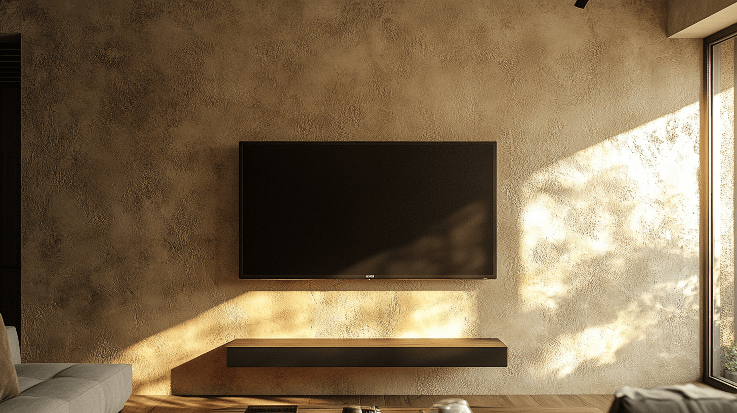 Detail textúry olivovej omietky pri dopade svetla